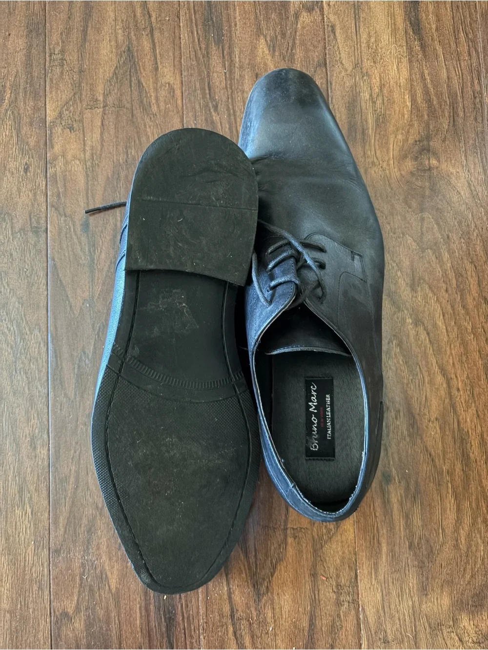 Bruno Magli Black Leather Derby Shoes
